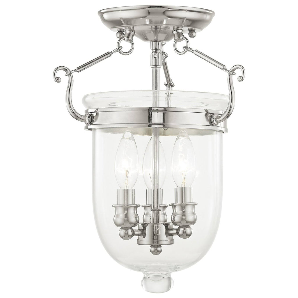 Polished Nickel 3 Light Ceiling Mount F71806