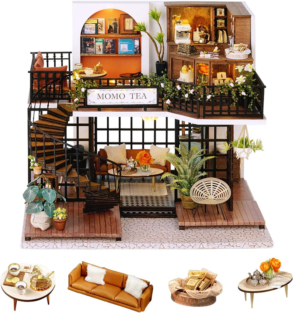 DIY Miniature Dollhouse Kit 1:24 Scale with Music and Dust Proof G88664