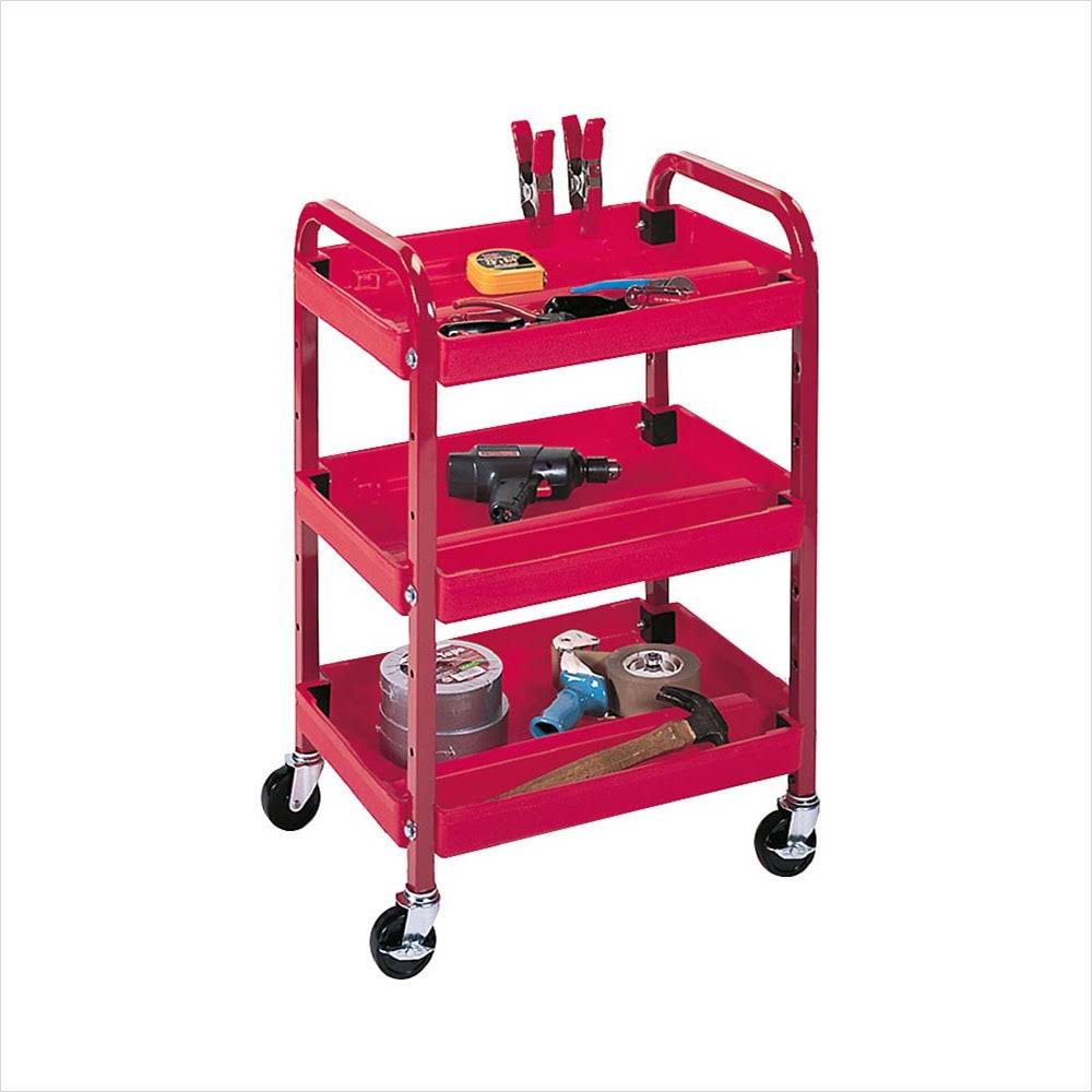 Red 3-Shelf Utility Cart Y773069