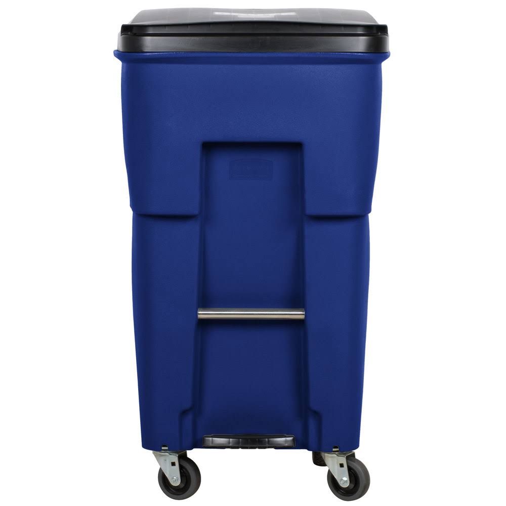 Blue Rectangular Rollout Trash Can J48434