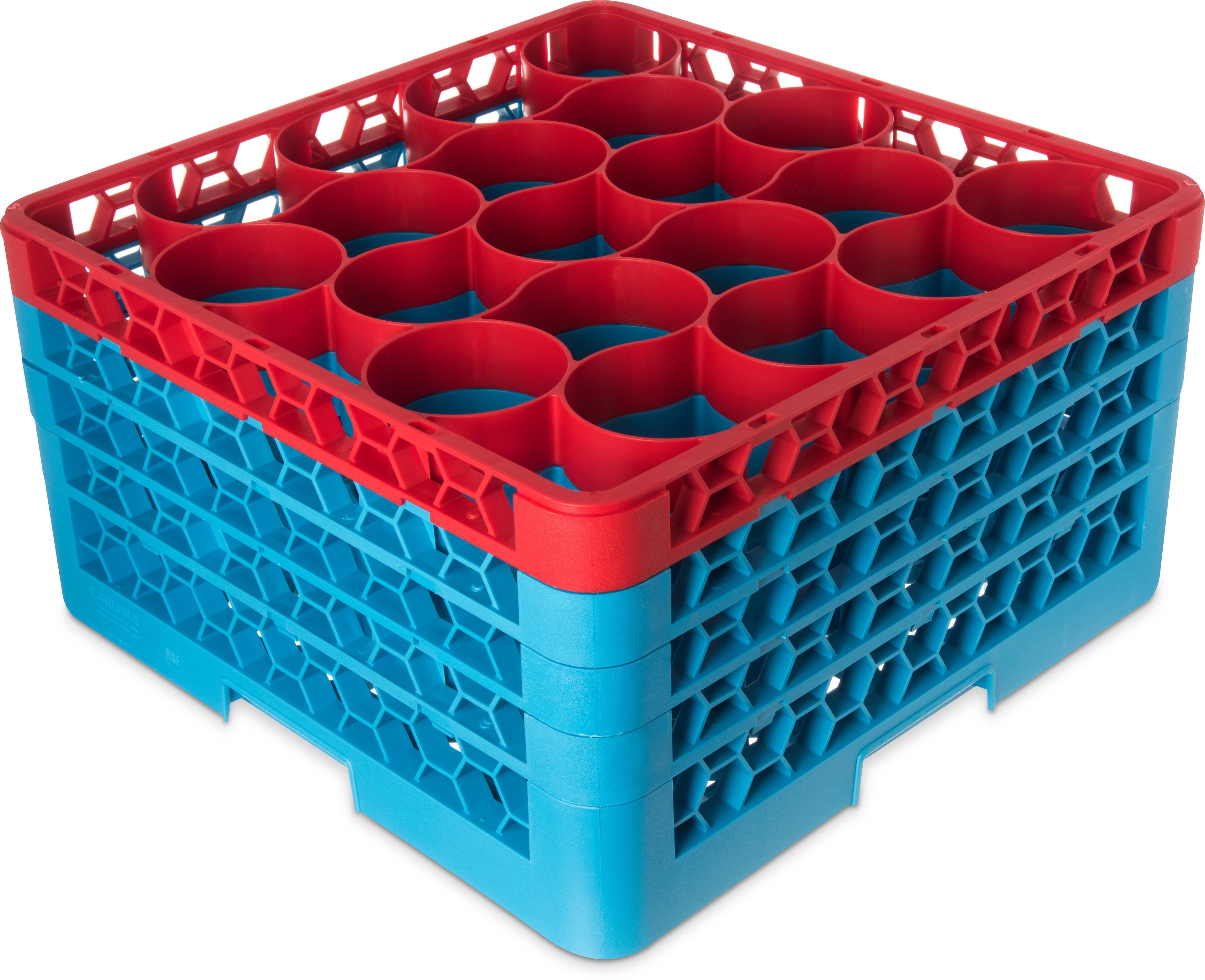 20-Compartment Dishwasher Glass Rack with Color-Coded Extenders W129975