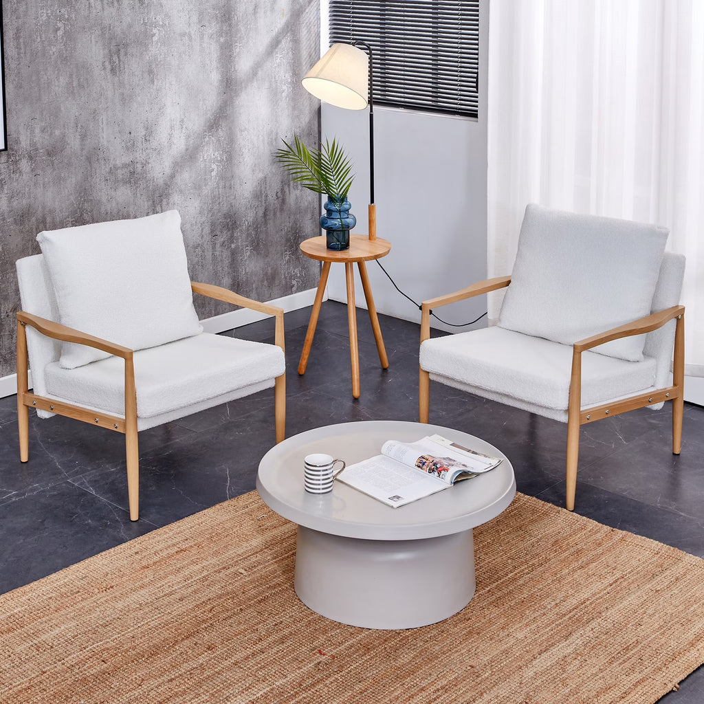 Modern Sofa Chair Set with Velvet Accent F365284