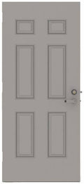 6-Panel Steel Gray Security Commercial Door with Hardware O4210