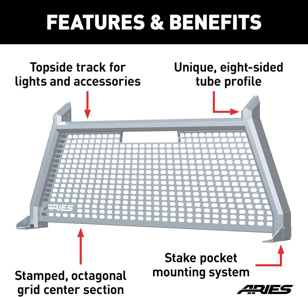 Chrome Aluminum Truck Headache Rack Cab Protector E862