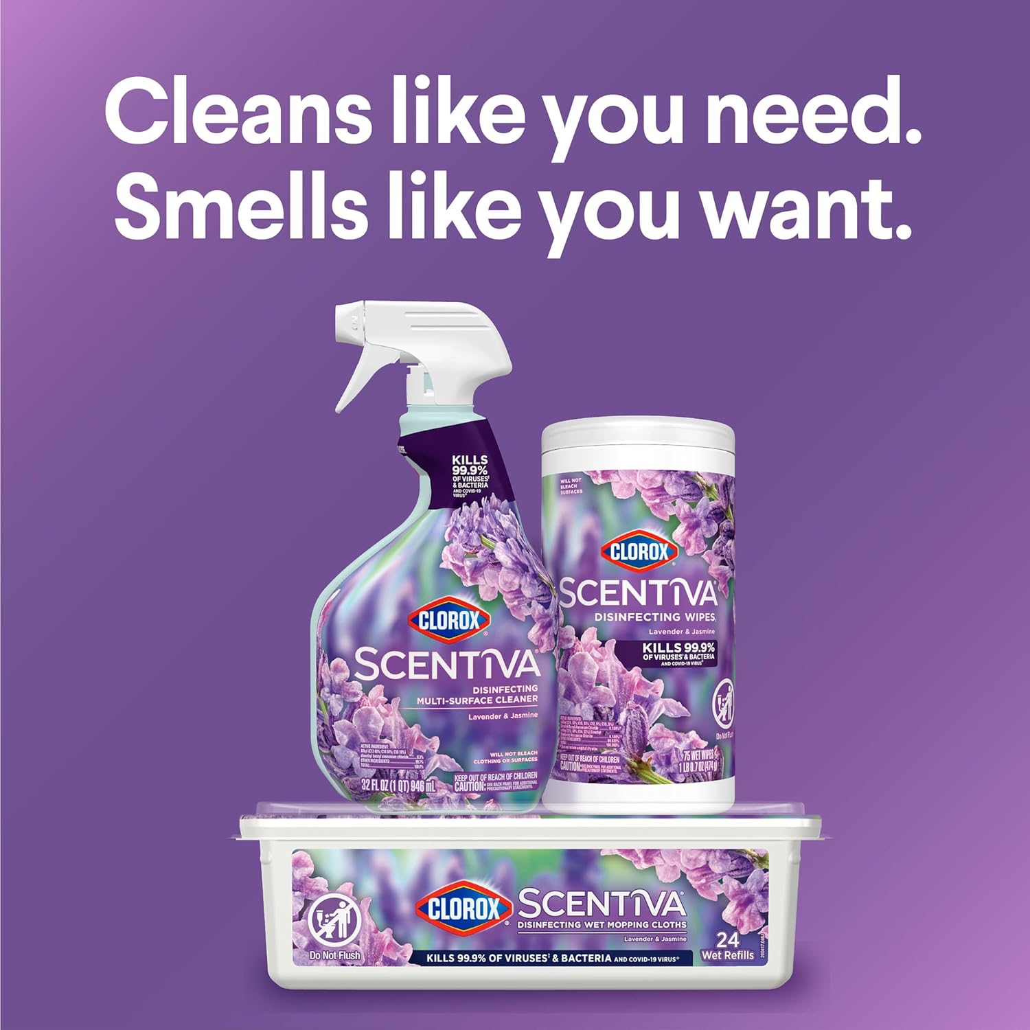 Lavender and Jasmine Disinfecting Multi-Surface Cleaner, 32 Fl Oz S5771