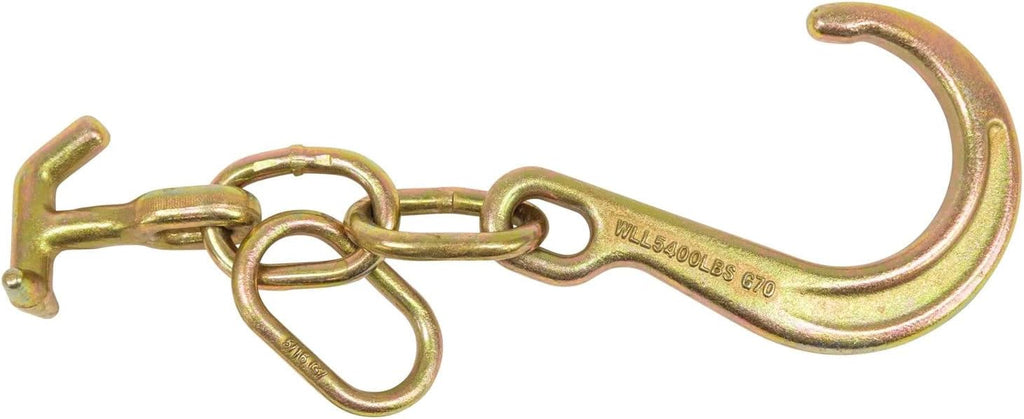 (4 Pack) 8" G70 J Hook with T-J Hooks and Enlarged Link, 5,400 lbs WLL B82367