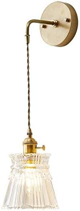 Cone Suspender Wall Light Industrial Vintage Textured Glass Shade 1 Light Cast Brass Wall Lamp Z4405