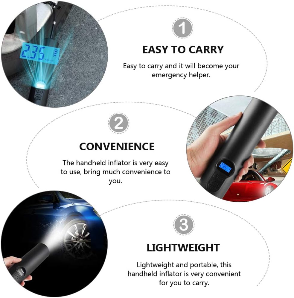 Mini Air Compressor Portable Air Inflator Tire Pump with Digital LCD LED Light H3038