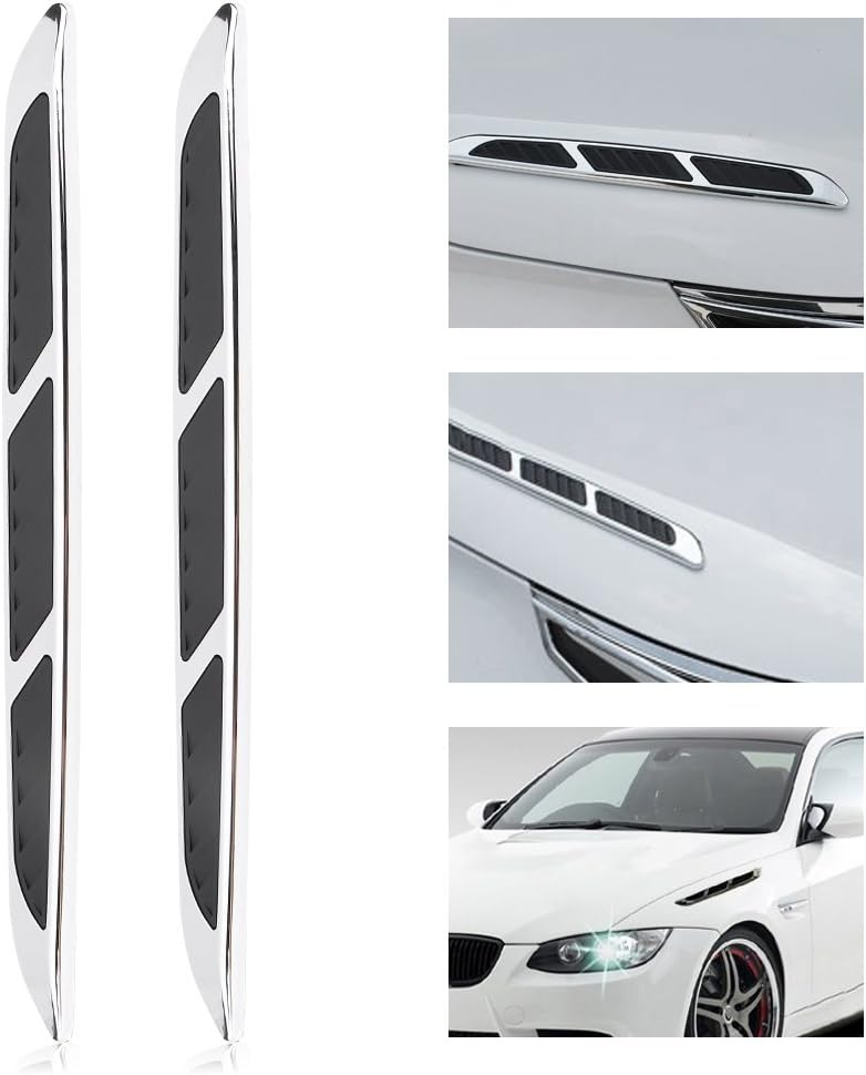 2pcs Car Hood Side Air Flow Vent Cover Grille Decorative Trim Sticker E696510