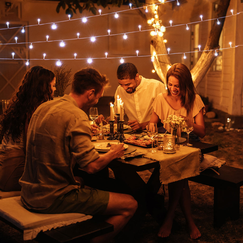 96 LED Cold White Solar String Light for Patio Umbrella O22323