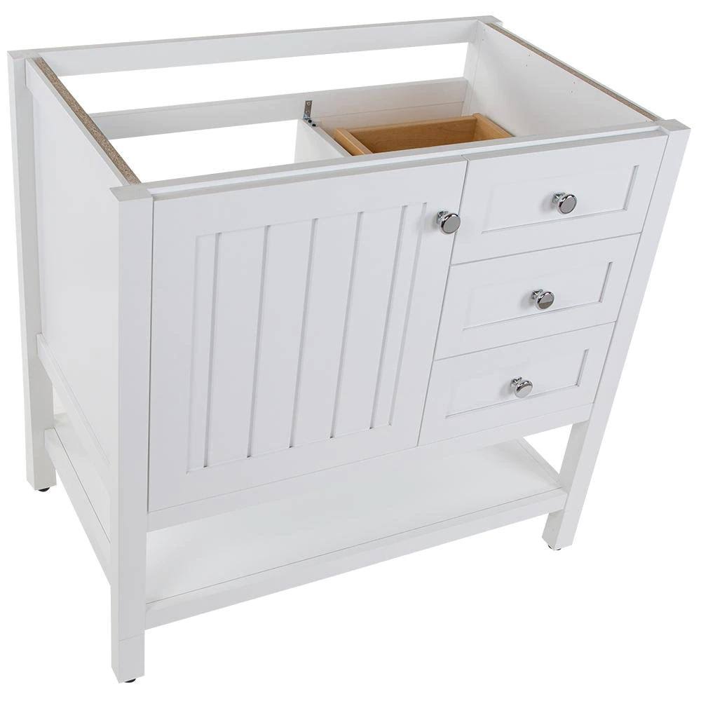 White 36 in. W x 22 in. D x 34 in. H Bath Vanity Cabinet E9690