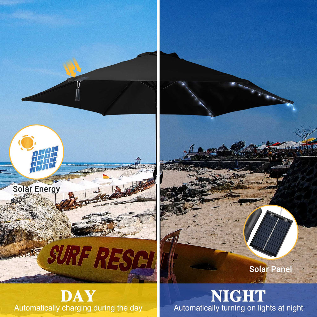 96 LED Cold White Solar String Light for Patio Umbrella O22323