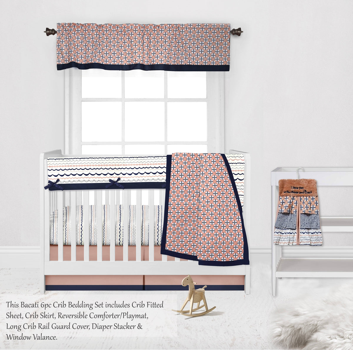 10-Piece 100% Cotton Percale Crib Bedding Set with 2 Crib Fitted Sheets P671896