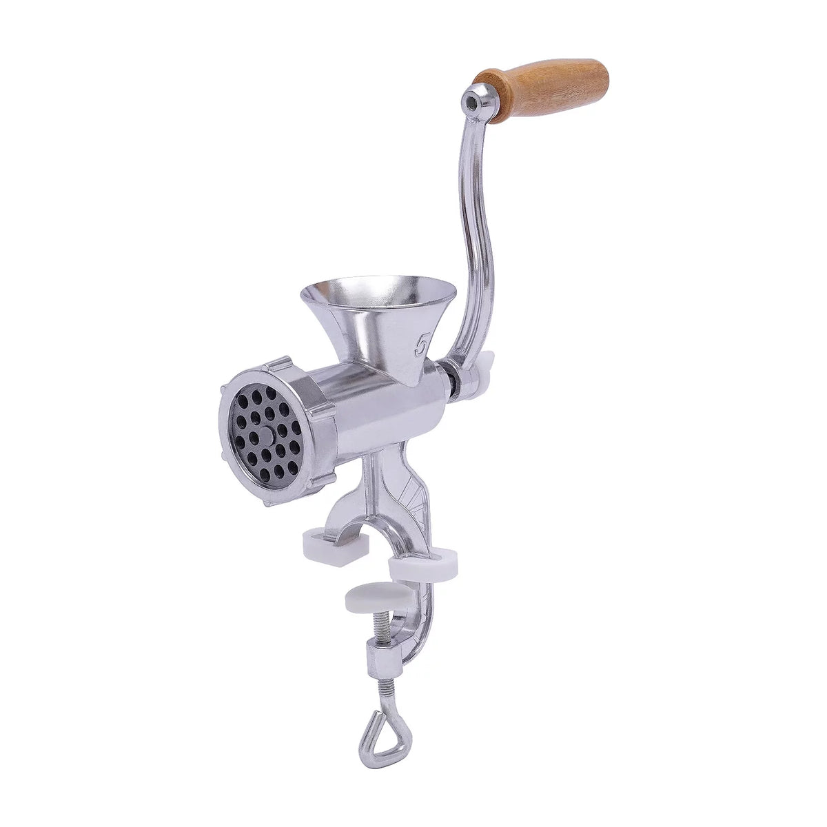Manual Meat Grinder Aluminum Alloy Food Mincer Sausage Filler Hand Crank Meat Mincer Mixer with Tabletop Clamp V8655