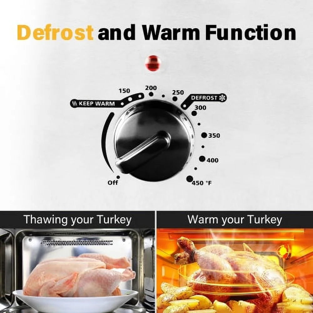 White 20 QT Stainless Steel Electric Roaster with See-through Lid G26097