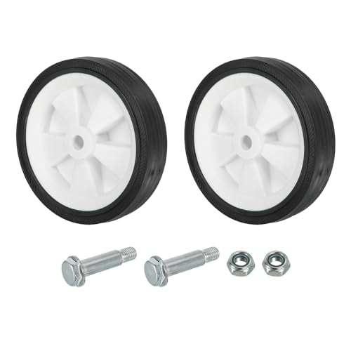 2 Pcs Universal Air Compressor Wheels with 0.5" Dia. Hole, Black Y1076
