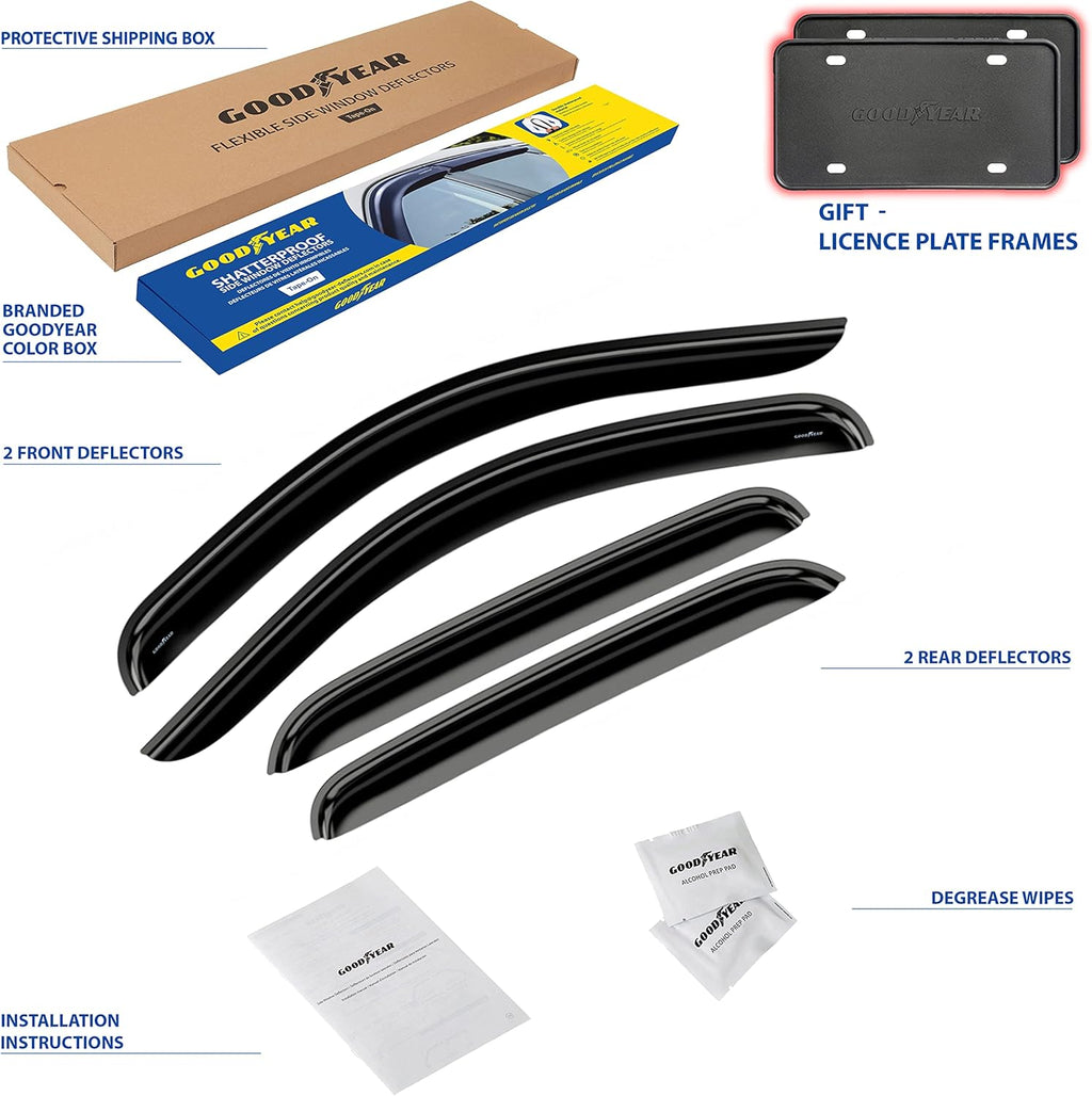 Shatterproof Tape-on Window Deflectors 4 pcs O590398