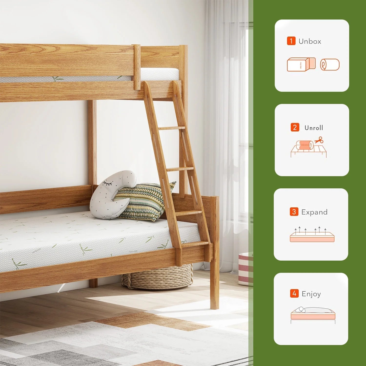 6 inch Memory Foam Mattress with Bamboo Cover P7003