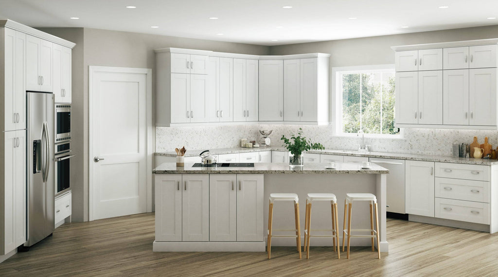 Vesper White Shaker Assembled Plywood Base Kitchen Cabinet F9859