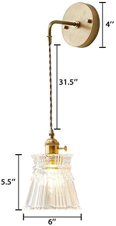 Cone Suspender Wall Light Industrial Vintage Textured Glass Shade 1 Light Cast Brass Wall Lamp Z4405