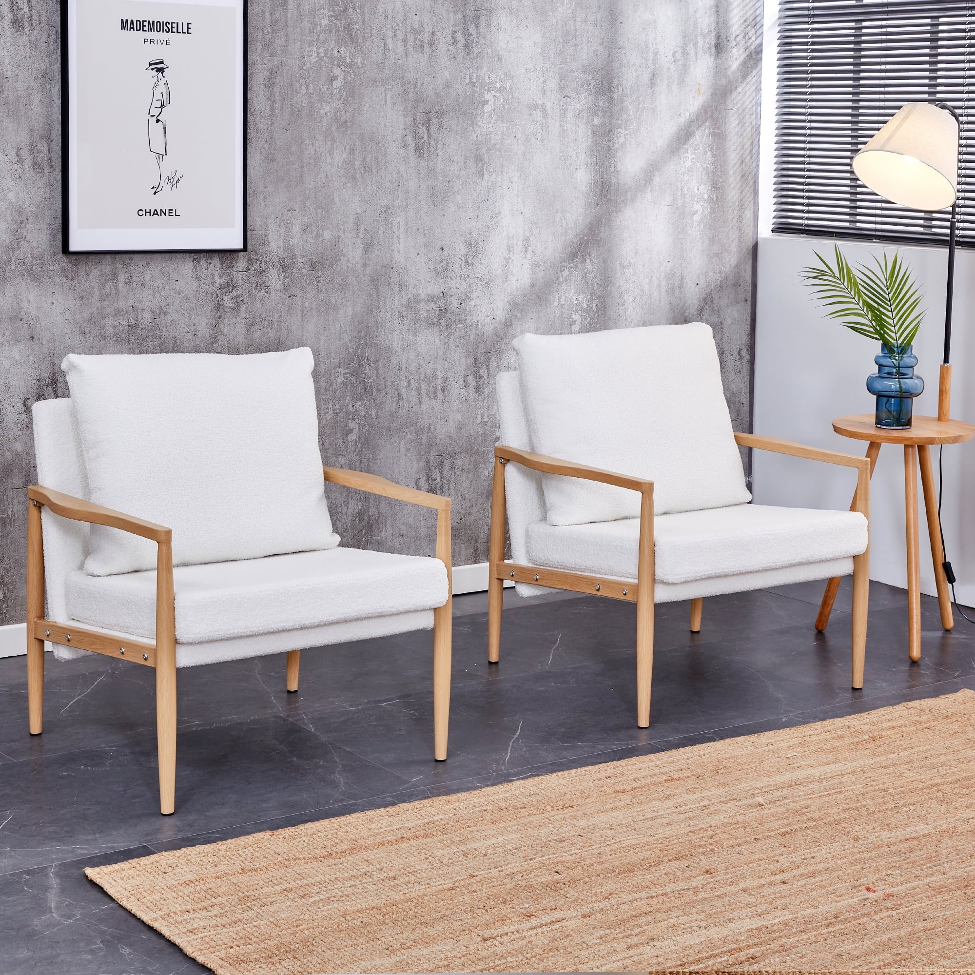 Modern Sofa Chair Set with Velvet Accent F365284