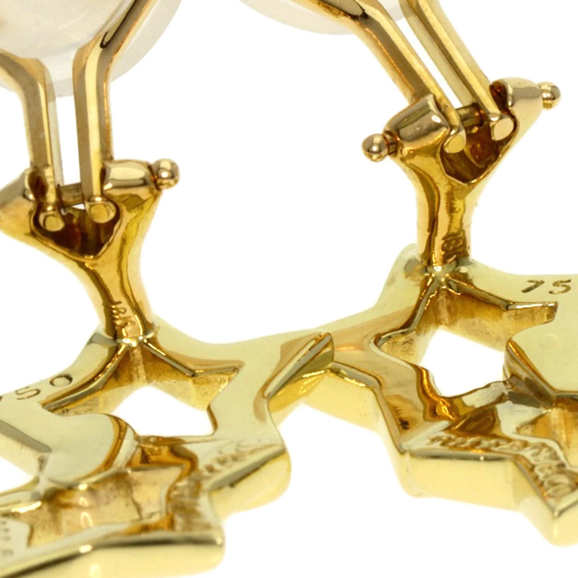Double Star Earrings K18 Yellow Gold F33686