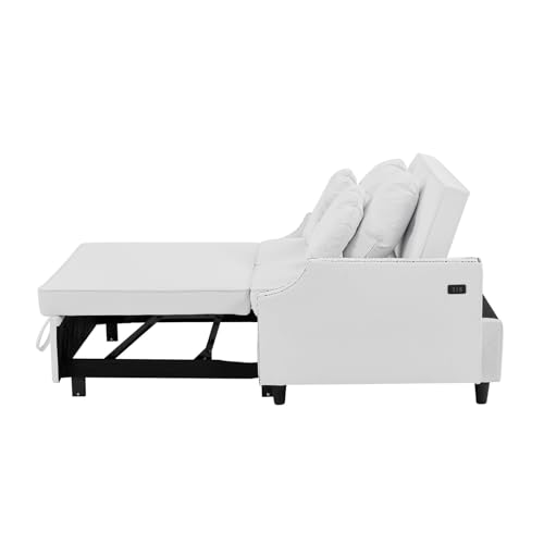 Beige Convertible Sofa Bed with Pull-Out Bed B781816
