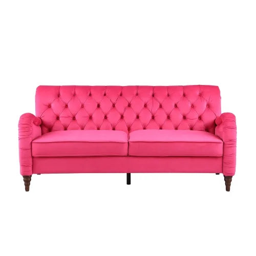 rose red 3 seater Chesterfield sofa F1934
