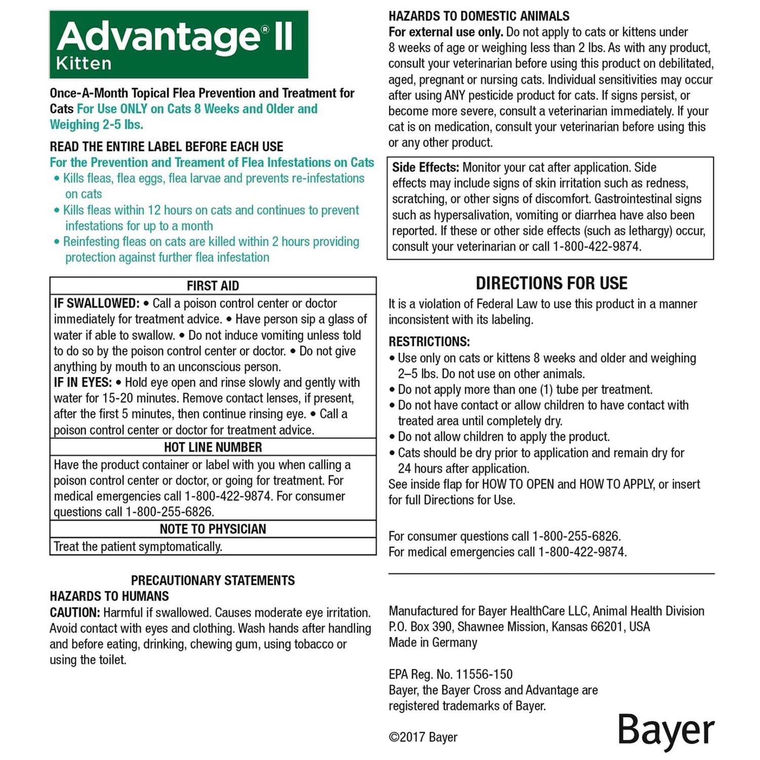 Advantage II Flea Treatment for Kittens C835