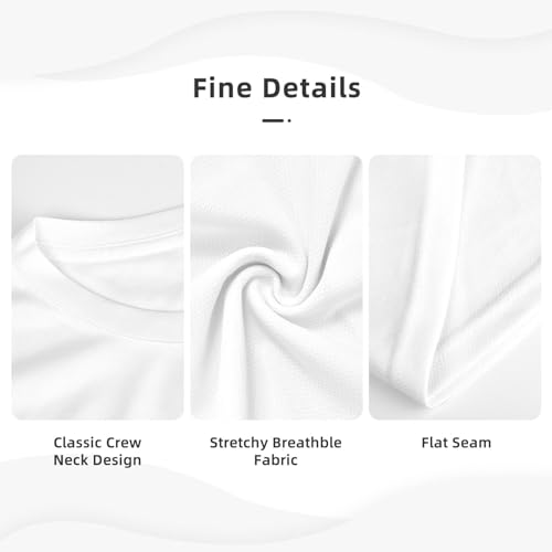 Crew Neck T-Shirt, Dry Moisture Wicking, Breathable Mesh Short Sleeve Z354