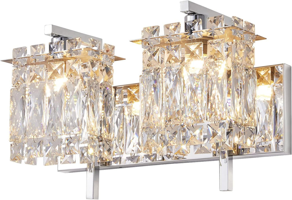 Crystal Wall Lamp, Chrome, E12 Base x2 M724163