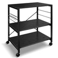 Black Kitchen Island with Solid Wood Prep F7077