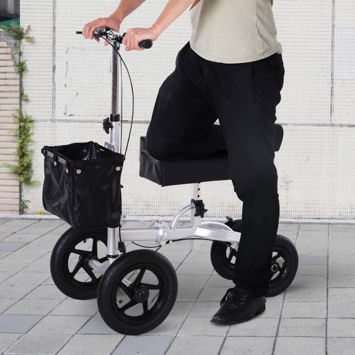 Knee Scooter with Basket Storage, Folding Walker Mobility Scooter Q673