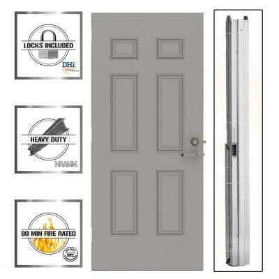 6-Panel Steel Gray Security Commercial Door with Hardware O4210