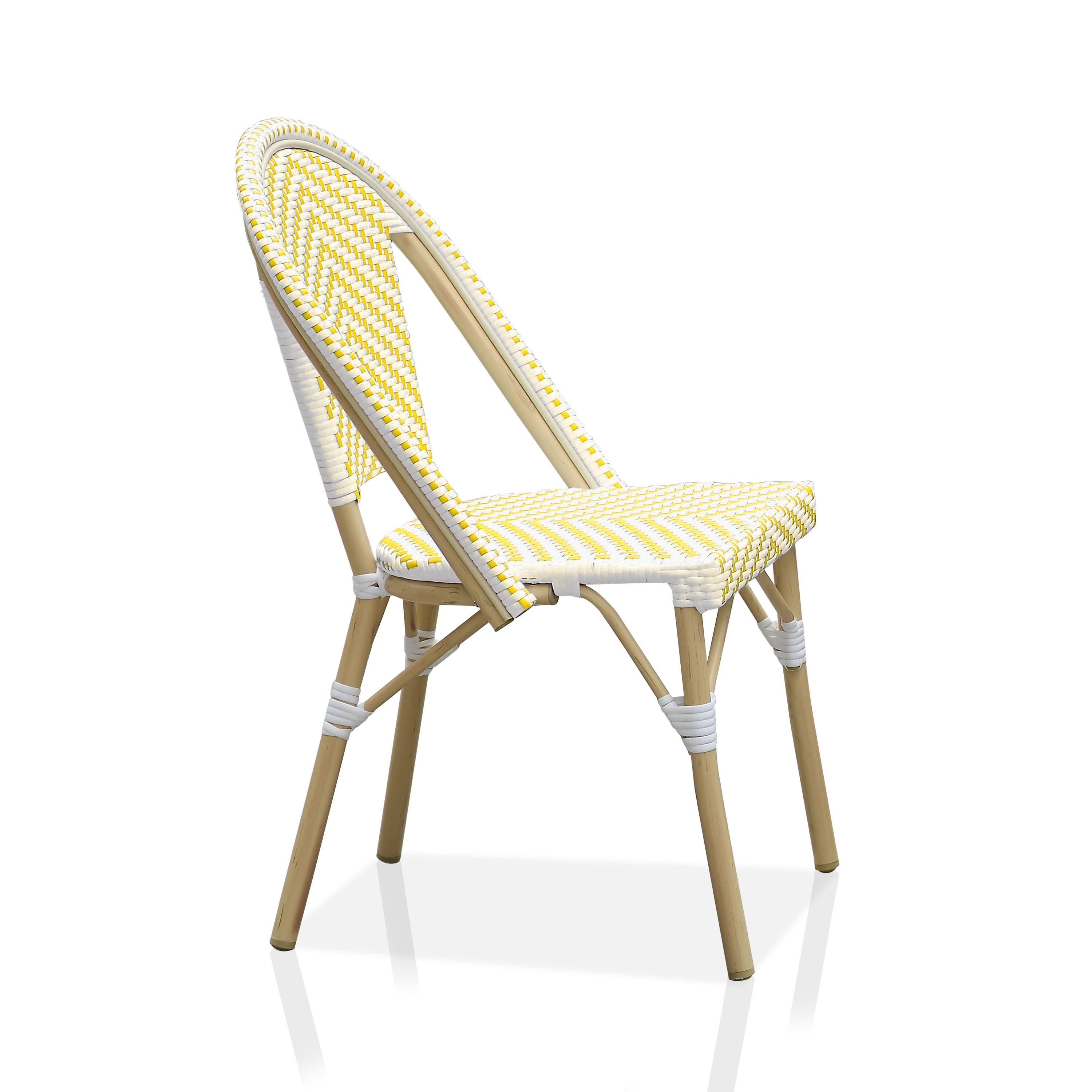 Natural Tone Patio Bistro Chairs (Set of 2) - Blue & White J5981