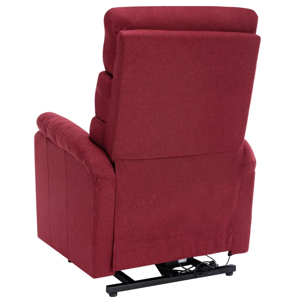 Wine Red Fabric Power Lift Massage Recliner W533735