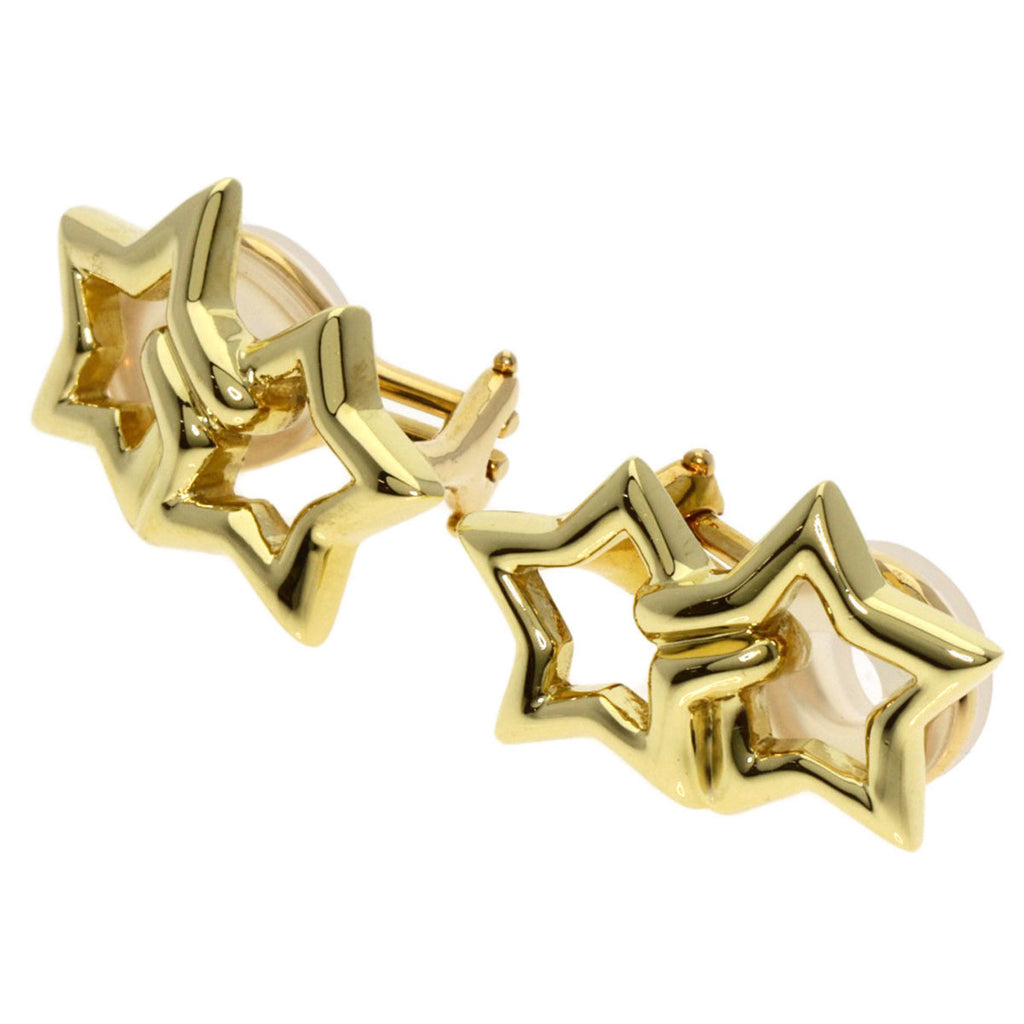 Double Star Earrings K18 Yellow Gold F33686