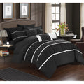 10 Piece Pleated and Ruffled Comforter and Sheet Set S9121