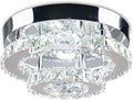 Mini Chandelier LED Crystal Ceiling Light 2 Layers Round Flush Mount Multicolor J72809