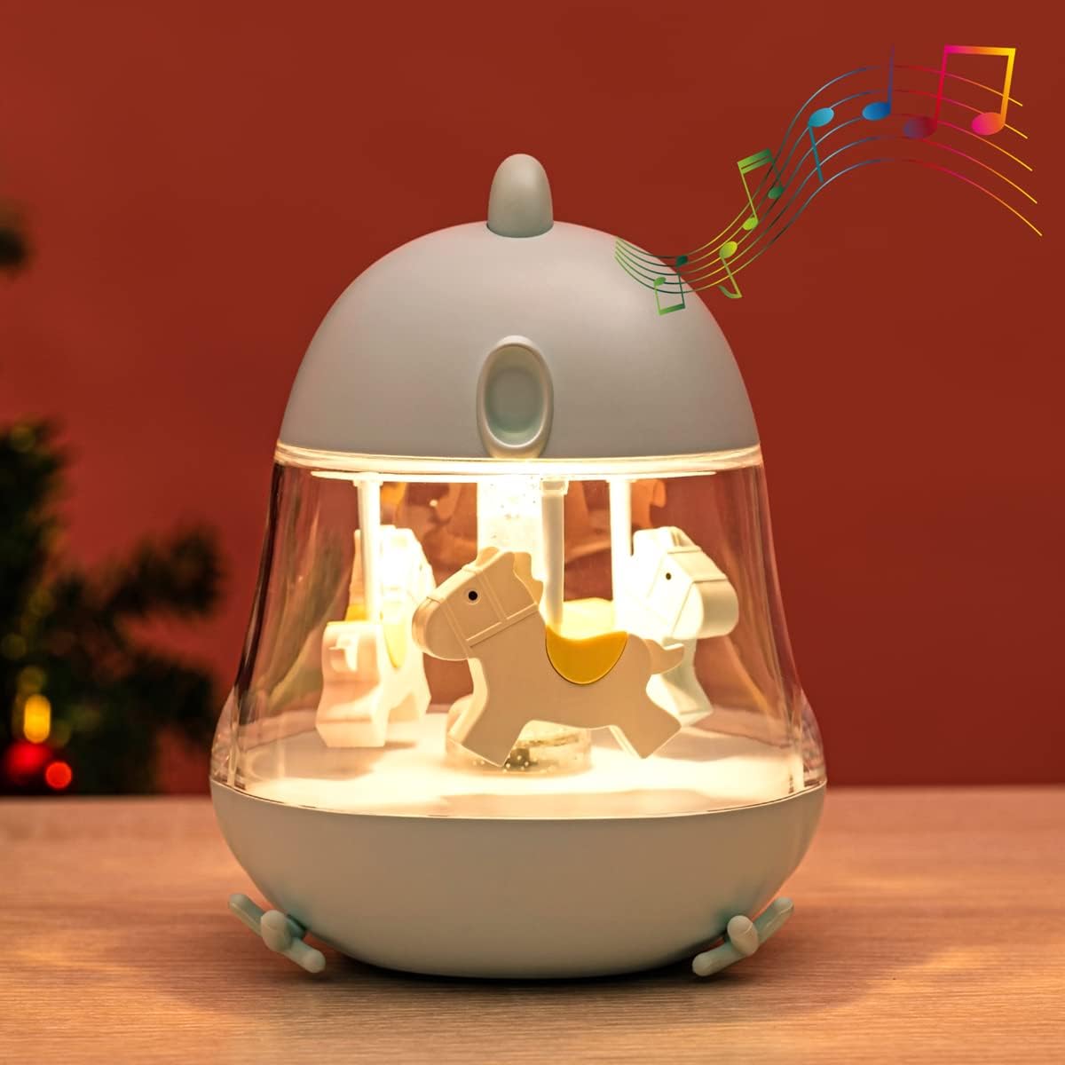 Pink Carousel Music Box Night Light Lamp K132983