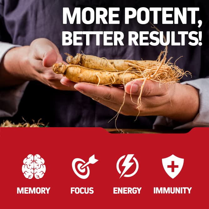 120 Capsules Korean Red Panax Ginseng 1500mg Supplement V438