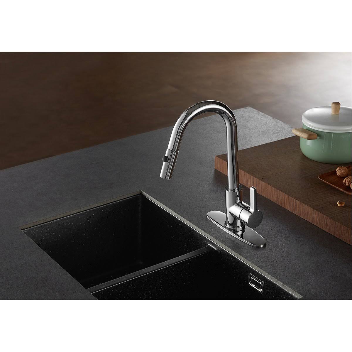 Brushed Nickel Single-Handle Pull-Down Kitchen Faucet H467891