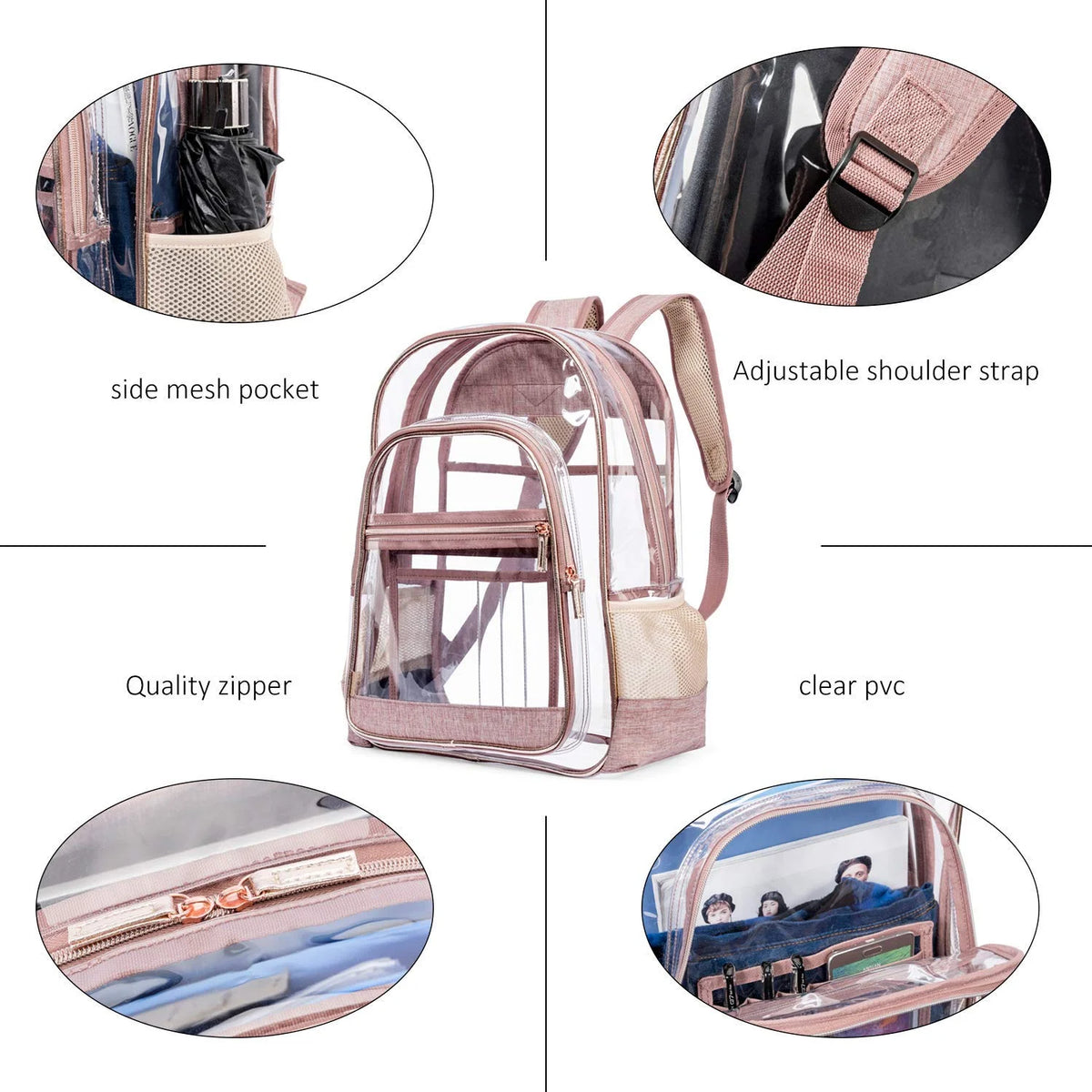 Clear Backpack Transparent Plastic Bookbags Z690685