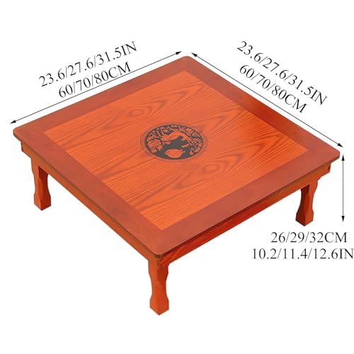 Folding Square Solid Wood Coffee Table (60cm) W534