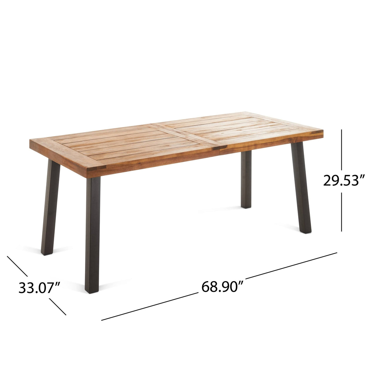 7 Piece Acacia Wood Wicker Dining Set I2948