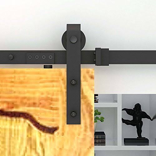 Sliding Barn Door Hardware Kit for Double Doors Black Surface 60 2 Doors Track Q808435