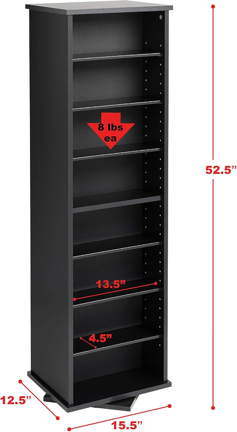 Black Spinning Tower Storage Cabinet S220722