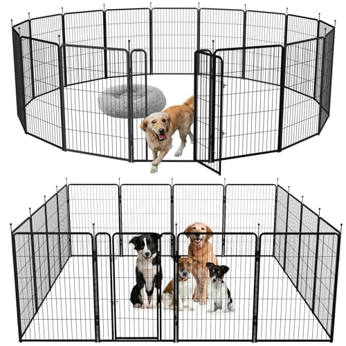 Heavy Duty Metal Dog Play Pen with Gate, 32" Height 8 Panels Z923