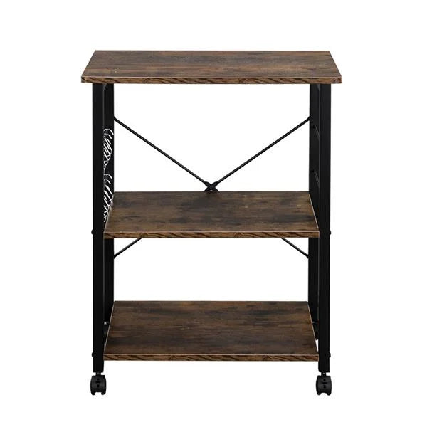 3-Tier Kitchen Utility Microwave Oven Stand Storage Cart Shelf Black Metal Frame Q540