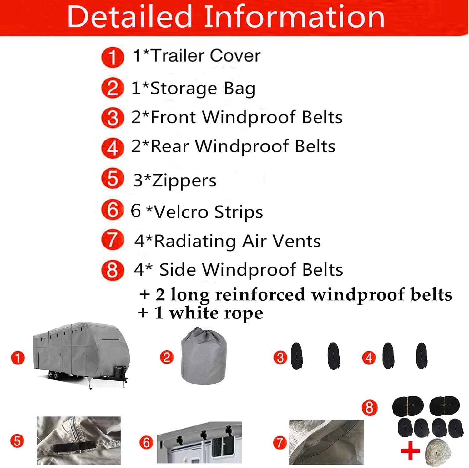 Waterproof 420D Heavy Duty Polyester Oxford RV Cover B81771